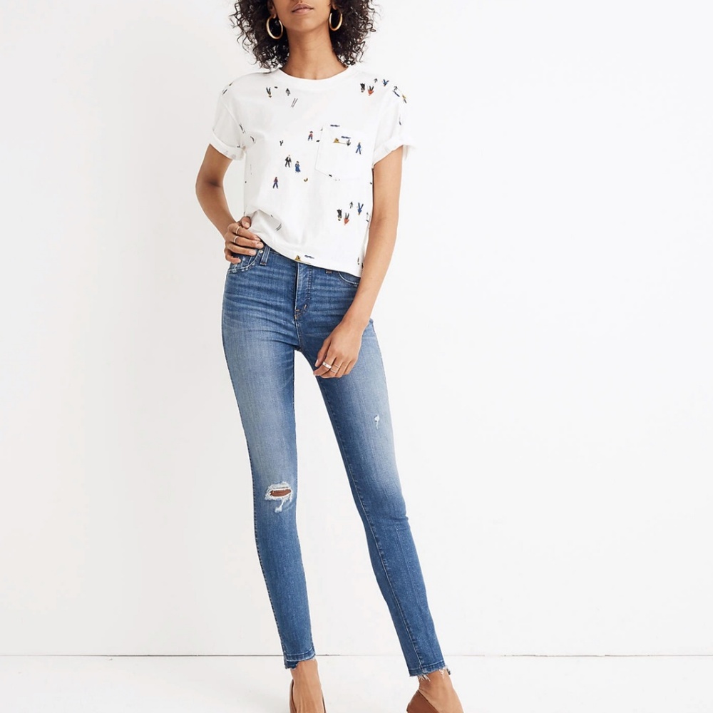 NWT • Madewell 10” high rise skinny drop hem jeans